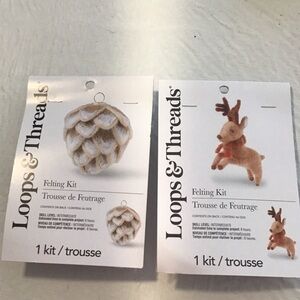 2 Felting Kit - Cream and Brown